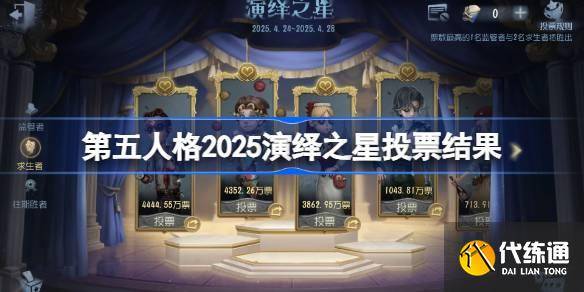 第五人格2025演绎之星投票结果 第五人格2025演绎之星是谁